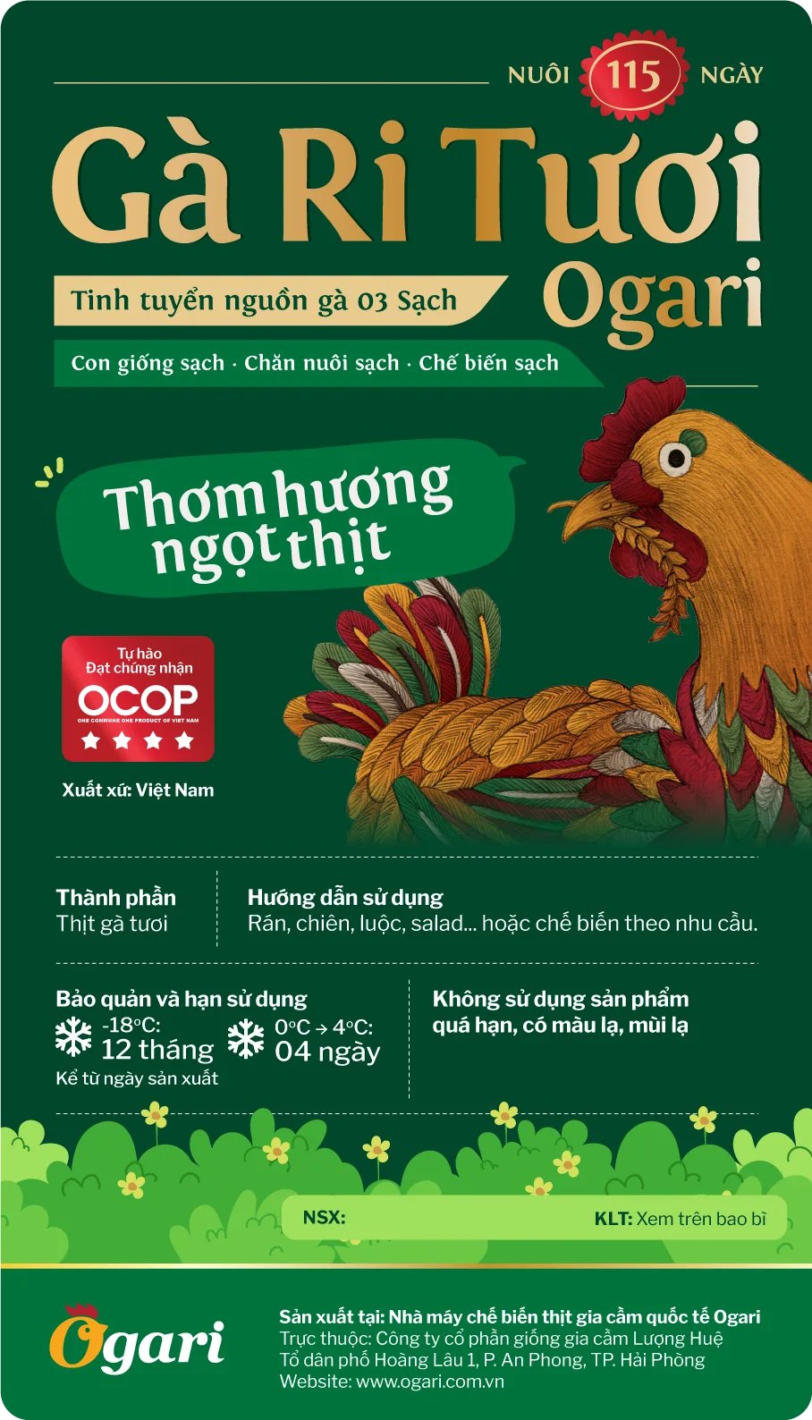 Three Clean chicken: Main label