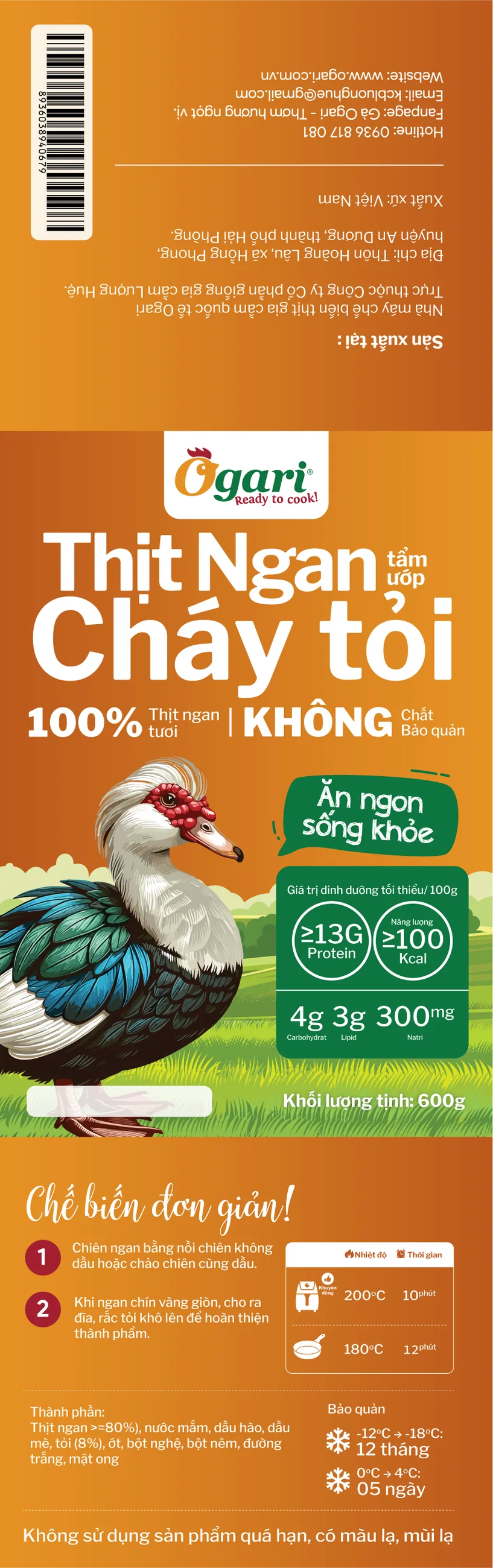 Garlic Muscovy duck: Label artwork