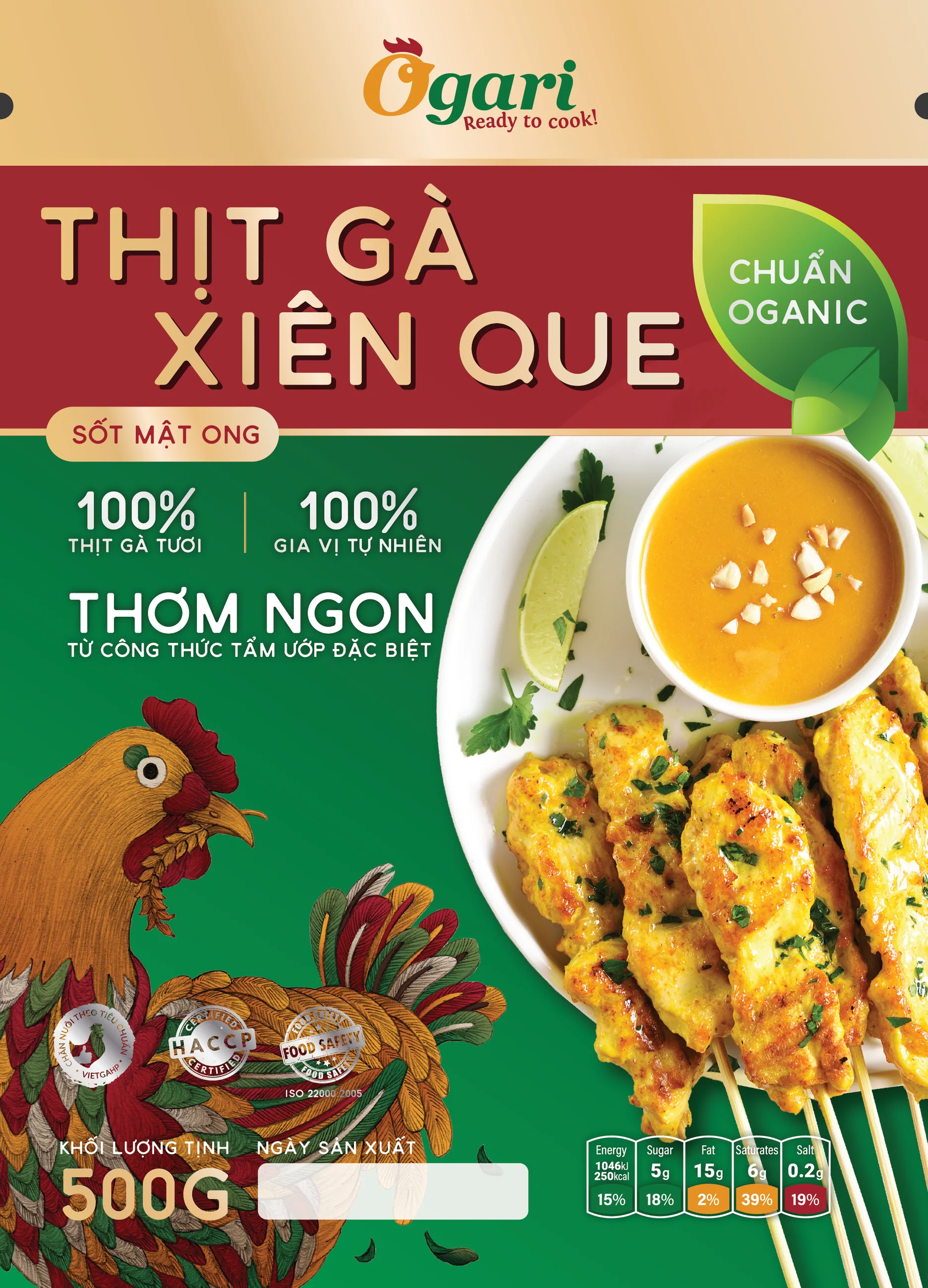 Chicken skewers: Front panel