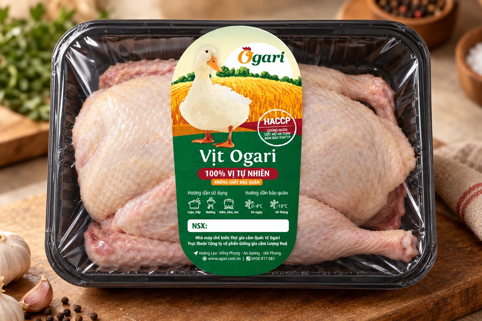 Ogari fresh duck packaging mockup
