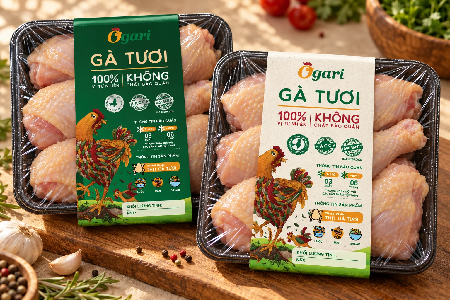 Ogari fresh chicken · 2021 packaging mockup