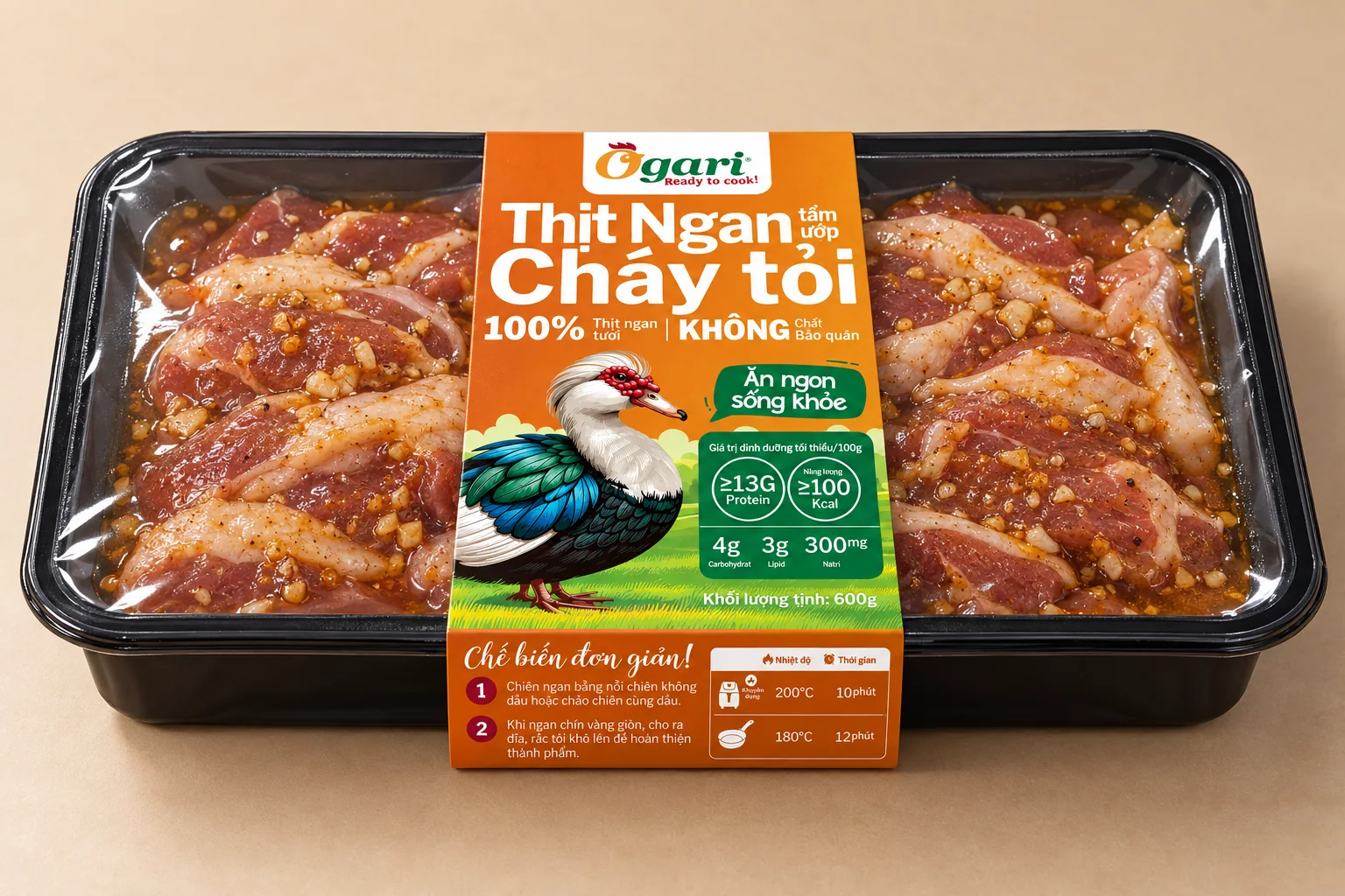 Ogari garlic muscovy duck packaging mockup