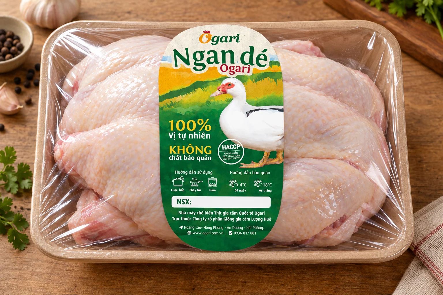 Ogari muscovy duck packaging mockup